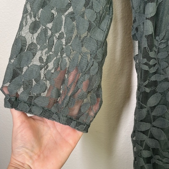 Garnet Hill Lace Overlay Floral Leaf Dress Size 12 - Picture 5 of 8